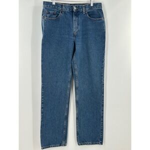 Levis 505 Lower Rise Straight Leg Blue Denim Jeans Womens Size 12 M 100% Cotton